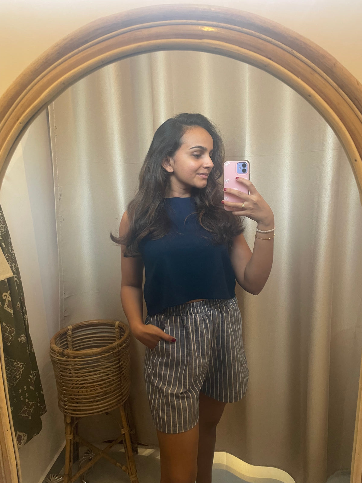 Blue linen Short