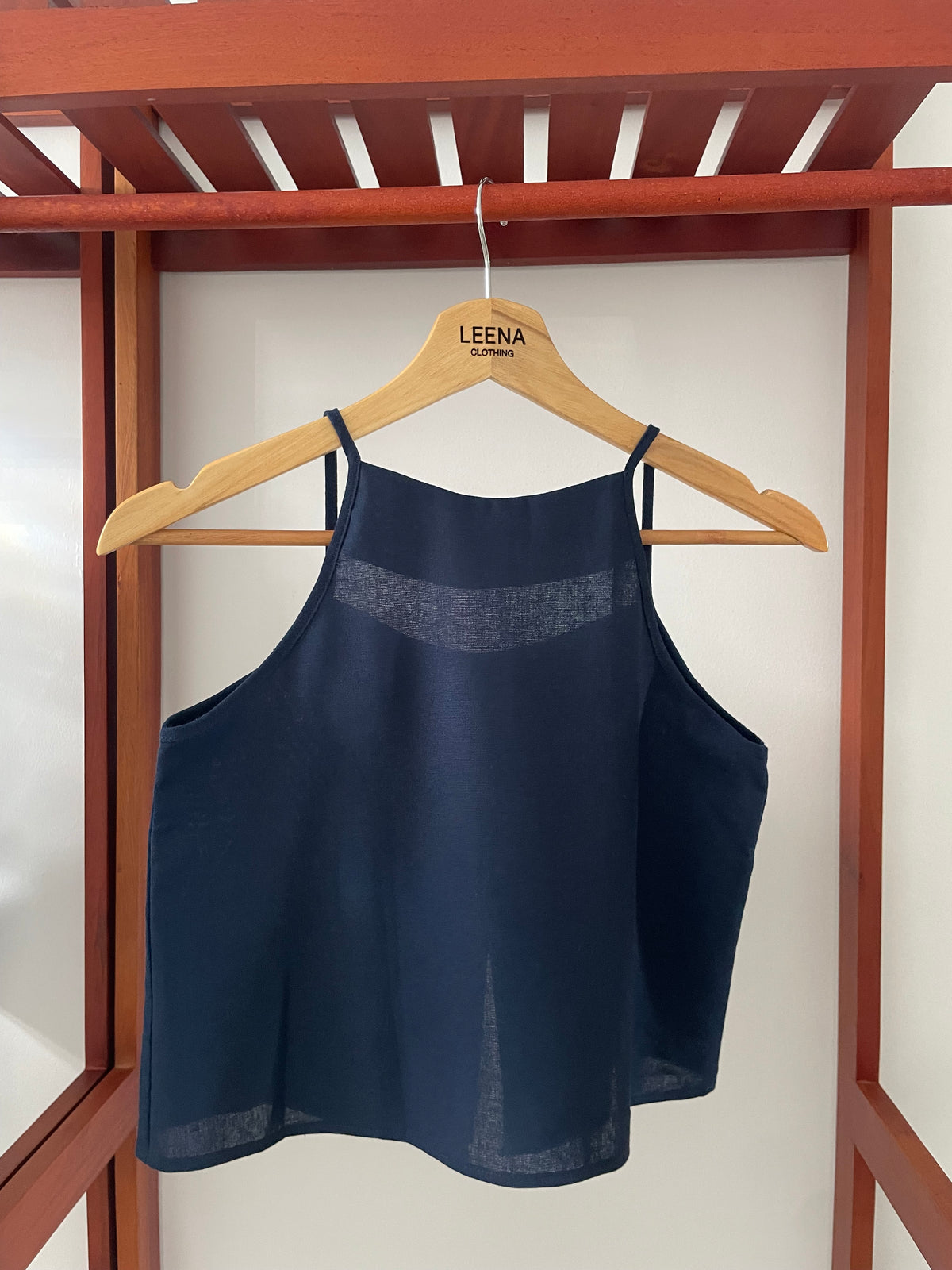 Dolly Top linen blue