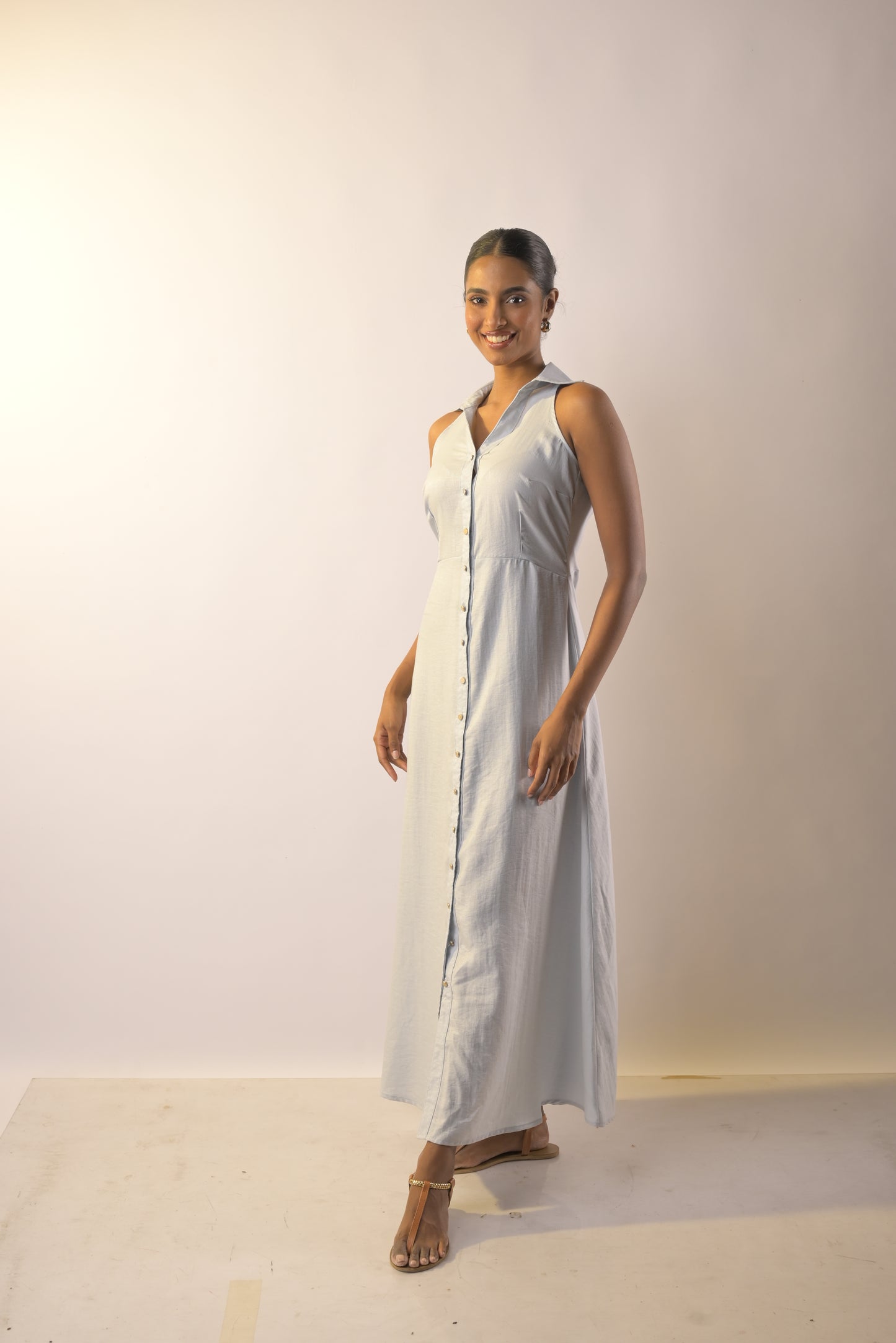 Mary Shirt Dress - Baby Blue