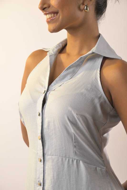 Mary Shirt Dress - Baby Blue