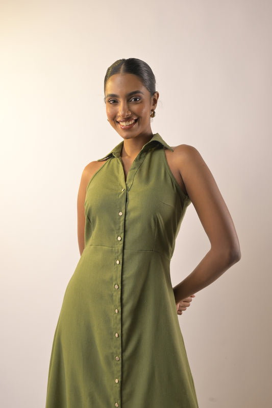 Mary Shirt Dress - Green