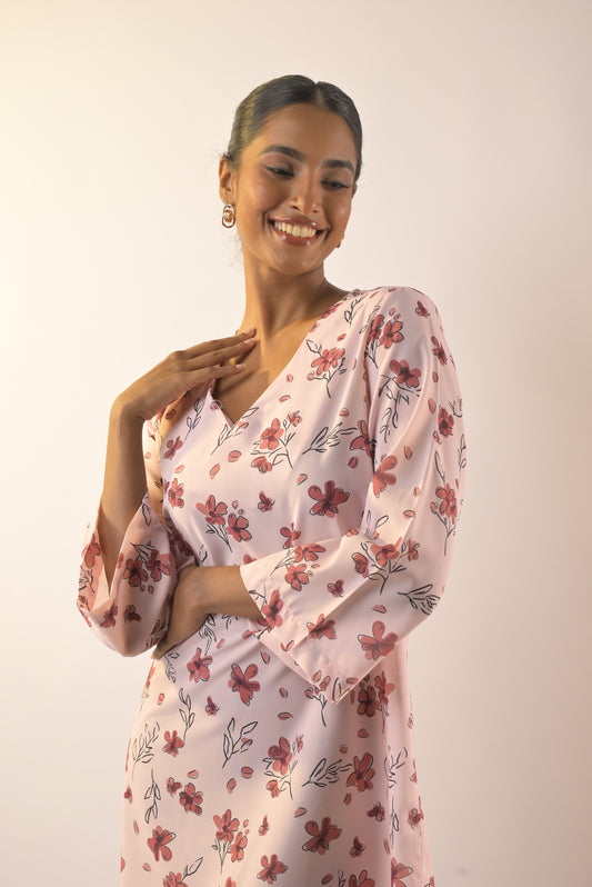 Tina Dress - Pink floral