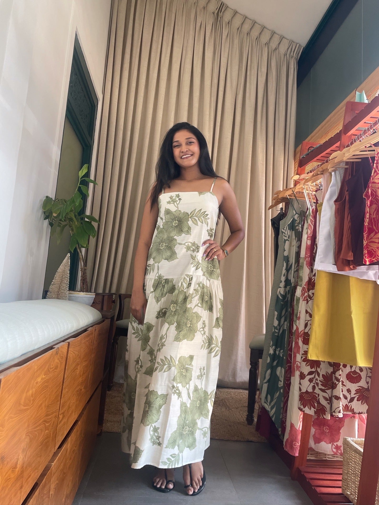 Paradise Bird Green and White